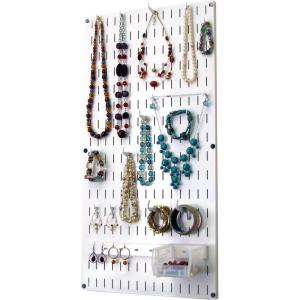 imageWall Control Jewelry Organizer Wall Hanging Jewelry Holder Kit Wall Mounted Necklace Organizer Kit in WhiteWhite