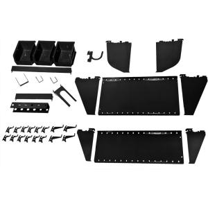 imageWall Control KT400WRK B Slotted Tool Board Workstation Accessory Kit for Wall Control Pegboard Only Black