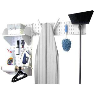 imageWall Control Laundry Room Organizer Wall Mounted Laundry Room Storage and Organization Standard Kit White Wallboard and Blue AccessoriesWhiteWhite