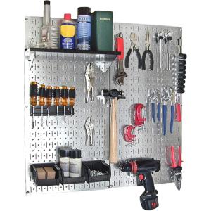imageWall Control Metal Pegboard Utility Tool Storage Kit with Black Pegboard and Black AccessoriesGalvBlack