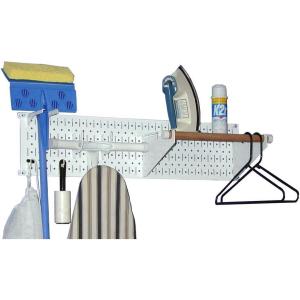 imageWall Control Narrow Pegboard Laundry Room Organizer Kit 8in Tall x 32in Wide in White