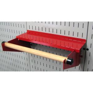 imageWall Control Paper Towel Holder and Dowel Rod Pegboard Shelf Assembly for Wall Control Pegboard and Slotted Tool Board  BlackRed