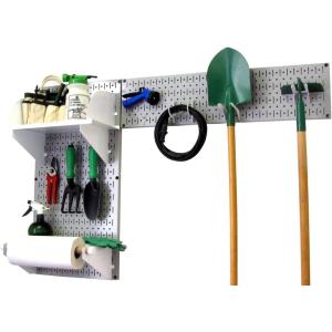 imageWall Control Pegboard Garden Supplies Storage and Organization Garden Tool Organizer Kit with Black Pegboard and White AccessoriesGray