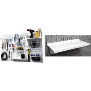 imageWall Control Pegboard Organizer 4 ft Metal Pegboard Standard Tool Storage Kit with Black Toolboard and Black AccessoriesWhite