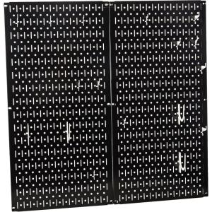 imageWall Control Kitchen Pegboard Organizer Pots and Pans Storage Rack Organization Kit with White Pegboard and White AccessoriesBlack Pegboard White Accessories