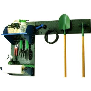 imageWall Control Pegboard Garden Supplies Storage and Organization Garden Tool Organizer Kit with Black Pegboard and White AccessoriesGreen Pegboard Blue Accessories