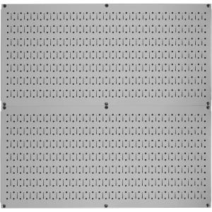 imageWall Control Pegboard Rack Garage Storage Galvanized Steel Horizontal Peg Board Pack  Two 32Inch x 16Inch Shiny Metallic Metal WallBoard Tool Organization PanelsGrey