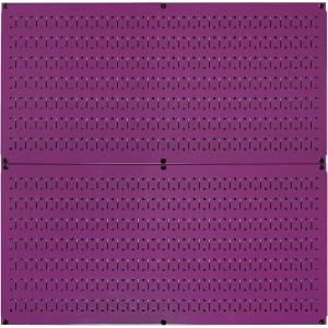 imageWall Control Pegboard Rack Garage Storage Galvanized Steel Horizontal Peg Board Pack  Two 32Inch x 16Inch Shiny Metallic Metal WallBoard Tool Organization PanelsPurple