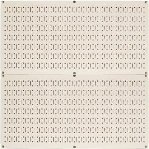 imageWall Control Pegboard Rack Garage Storage Galvanized Steel Horizontal Peg Board Pack  Two 32Inch x 16Inch Shiny Metallic Metal WallBoard Tool Organization PanelsBeige