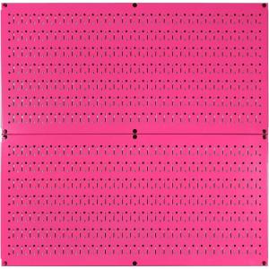 imageWall Control Pegboard Rack Garage Storage Galvanized Steel Horizontal Peg Board Pack  Two 32Inch x 16Inch Shiny Metallic Metal WallBoard Tool Organization PanelsPink
