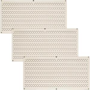 imageWall Control Pegboard Value Pack  3 Pack of Wall Control 16Inch Tall x 32Inch Wide Horizontal Black Metal Wallboards for Home ampamp Garage Tool Storage Organization Black PegboardBeige Pegboard