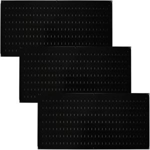 imageWall Control Pegboard Value Pack  3 Pack of Wall Control 16Inch Tall x 32Inch Wide Horizontal Black Metal Wallboards for Home ampamp Garage Tool Storage Organization Black PegboardBlack Pegboard