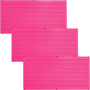 imageWall Control Pegboard Value Pack  3 Pack of Wall Control 16Inch Tall x 32Inch Wide Horizontal Black Metal Wallboards for Home ampamp Garage Tool Storage Organization Black PegboardPink Pegboard