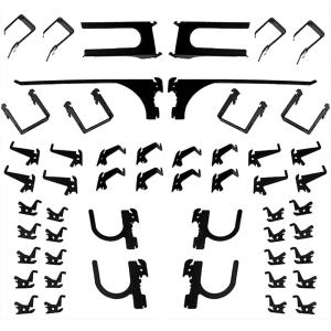 imageWall Control 52Piece Metal Hook Assortment  Black Steel Tool Board Hooks Bulk Pack  MultiStyle Set Slotted Metal Pegboard Only  Garage Shop Kitchen Home Storage Organization