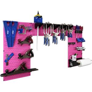 imageWall Control Woodworking Tool Storage Organization Kit  Lazy Guy DIY Edition Wood Working Tool Supply Organizer for DoItYourself Woodworkers and Makers Purple PegboardPink Pegboard