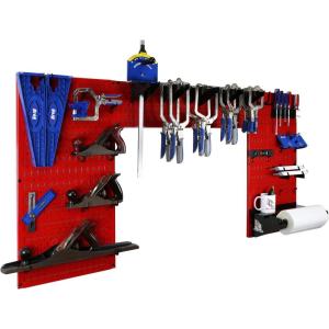 imageWall Control Woodworking Tool Storage Organization Kit  Lazy Guy DIY Edition Wood Working Tool Supply Organizer for DoItYourself Woodworkers and Makers Purple PegboardRed Pegboard