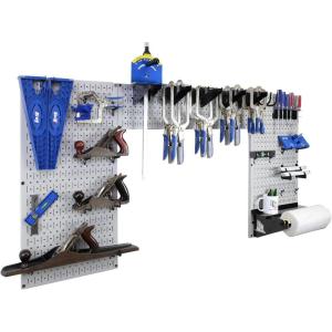 imageWall Control Woodworking Tool Storage Organization Kit  Lazy Guy DIY Edition Wood Working Tool Supply Organizer for DoItYourself Woodworkers and Makers Purple PegboardGrey Pegboard